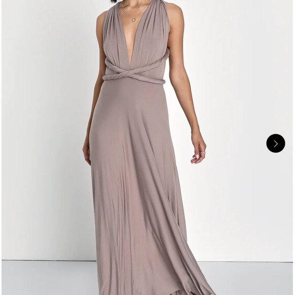 Tricks of the Trade Taupe Convertible Maxi Dress - Picture 6 of 6